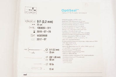 Greatbatch 1000093-011 OptiSeal Valved PTFE Peelable Introducer 9F x 25cm (x)